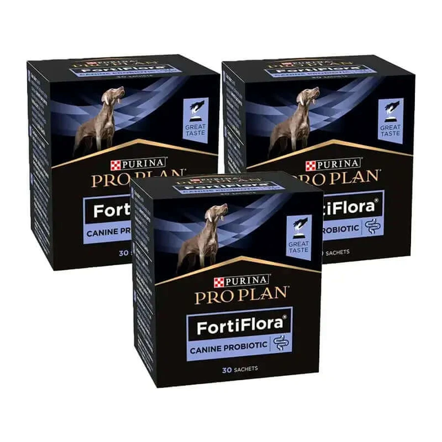Purina Pro Plan Fortiflora Probiotic voor honden, verpakking 3 x 30x1g