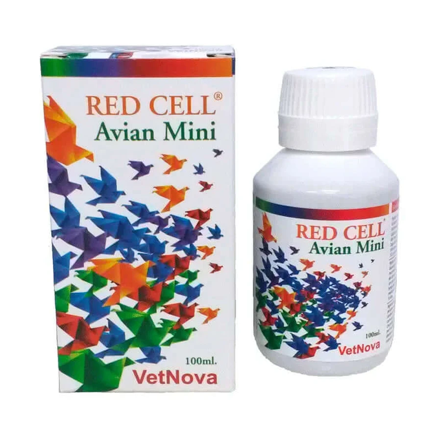 Vetnova Red Cell Avian Mini, 100 ml con tapón cuentagotas