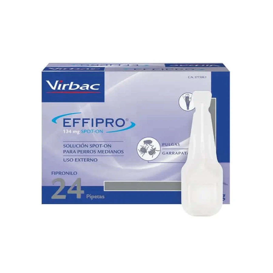 Effipro 134 Mg Spot-On Medium Hunde 10-20 kg, 24 Pipetten