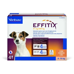 Effitix S Antiparasitaire petits chiens 4-10 kg, 4 pipettes
