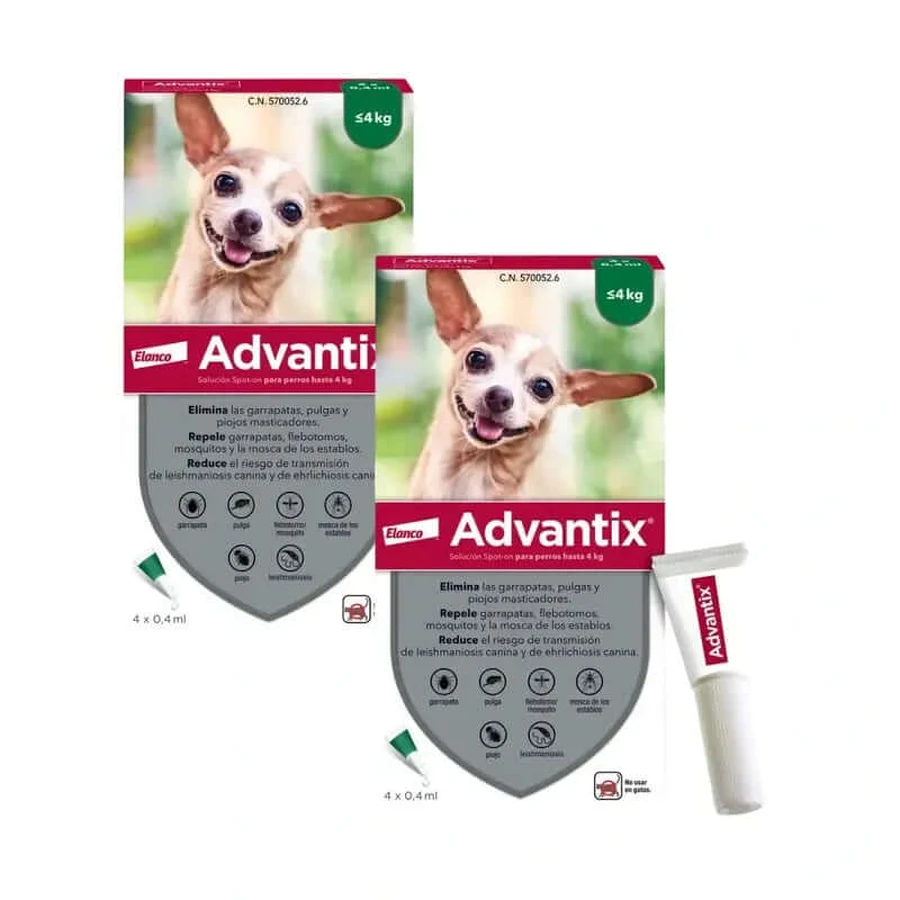 Advantix antiparasitic pipette for dogs up to 4 kg, 8 units X 0.4 ml