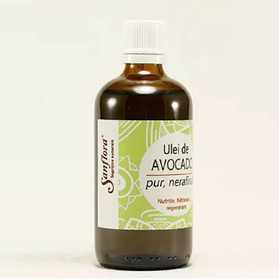 Olio di avocado non raffinato, puro, 100 ml, Sanflora