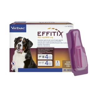 Effitix XL Antiparasitaire pour très grands chiens +40 kg, 4 pipettes