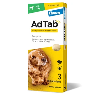 AdTab 450Mg Kauwtabletten Hond 11-22Kg, 3Cpd