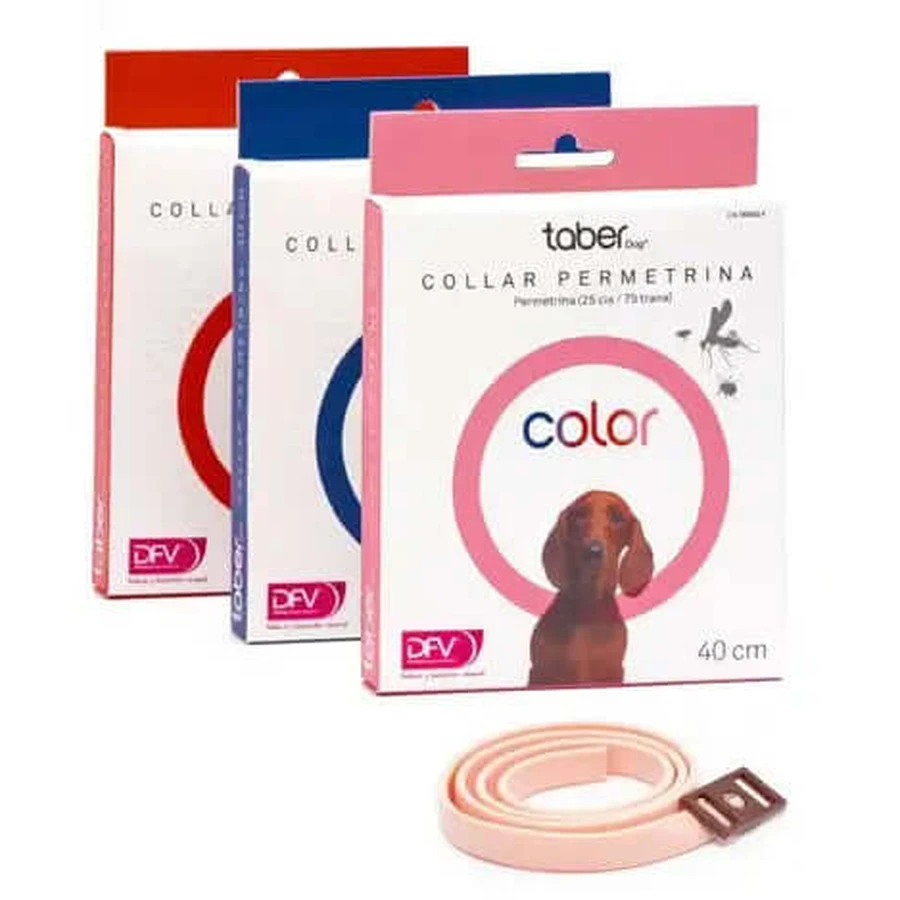 Taberdog Permethrin Halsband 40 cm Rood