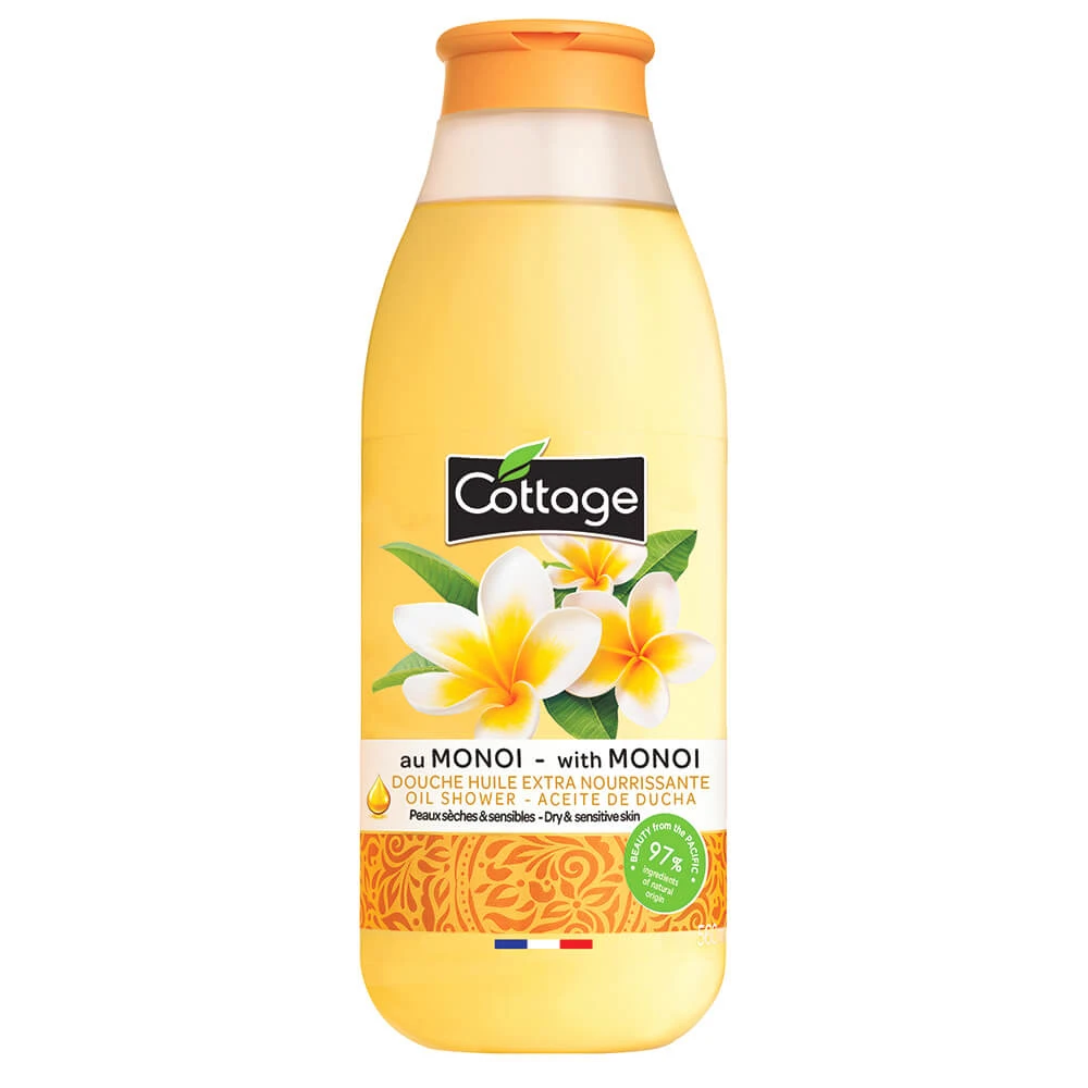Aceite de ducha de Monoï para piel seca, 560 ml, Cottage