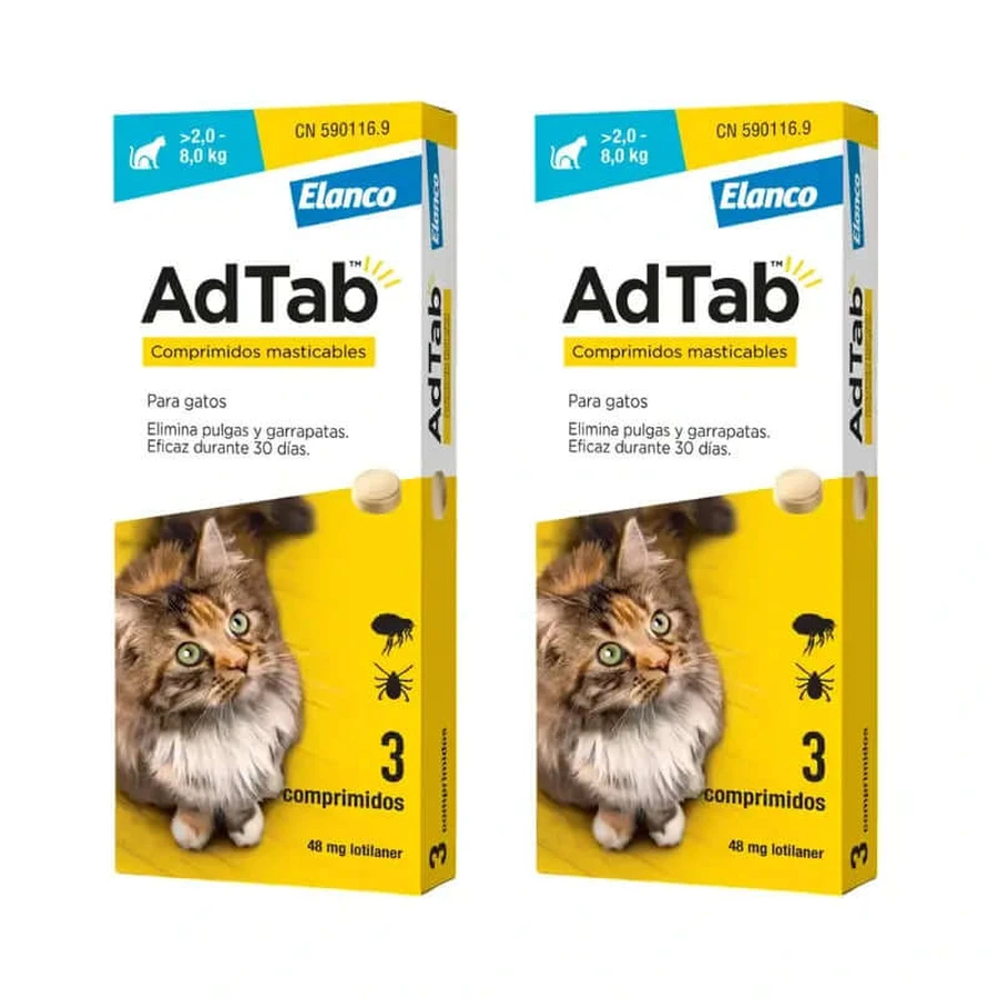 Adtab 48Mg Kauwtabletten Katten 2-8kg, 6 tabletten