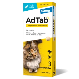 AdTab 48Mg Kautabletten Katzen 2-8Kg, 3Cpd