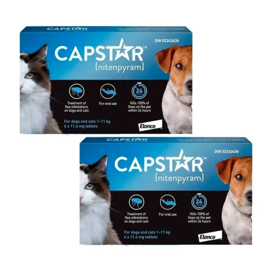 Capstar 11,45Mg Perro y gato 1-11Kg , pack 2 x 6 comprimidos