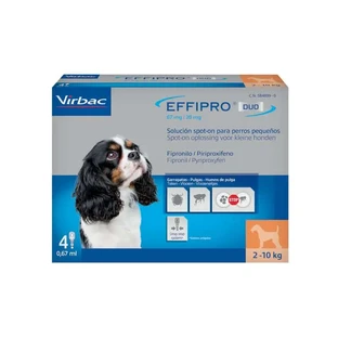 Effipro Duo Spot-On Petit Chien 2-10Kg, 4 pipettes