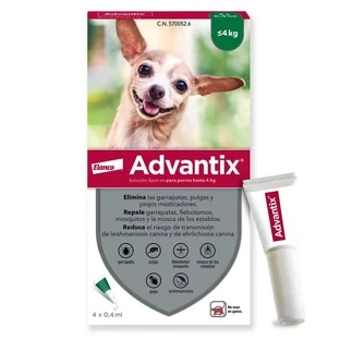 Advantix antiparasitäre Pipette für Hunde bis zu 4 kg 4 Einheiten X 0,4 ml