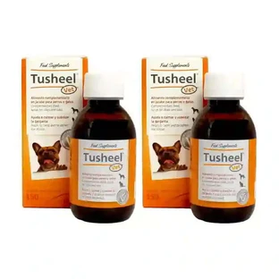 Heel Tusheel Jarabe veterinario para la tos de perros y gatos, 2X150 Ml