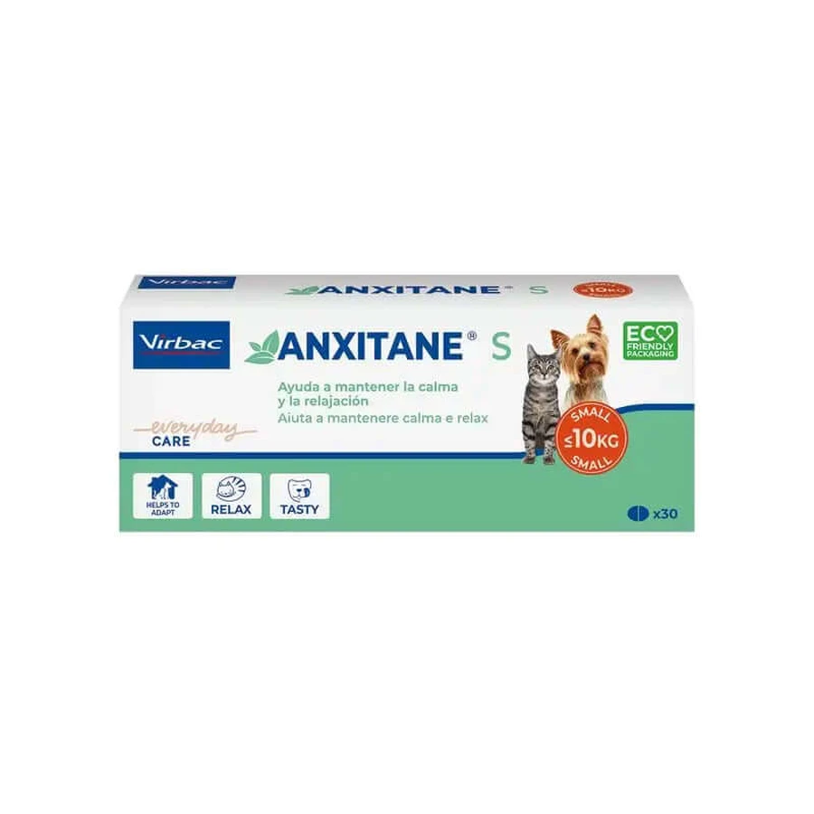 Virbac Anxitane S, 30 relaxing tablets for cats and dogs 0 - 10 kg