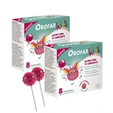 Orofar Kids Zuckerfreie Himbeere Himbeere Hals Juckreiz Lutscher , 2x8 Lutscher