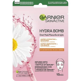 Garnier Skin Active Mask Tissu Hydra Bomb Verzachtend hydraterend stoffen masker met hyaluronzuur en kamille