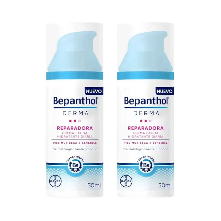 Bepanthol Derma Repairing Daily Moisturizing Face Cream, 2X50 Ml
