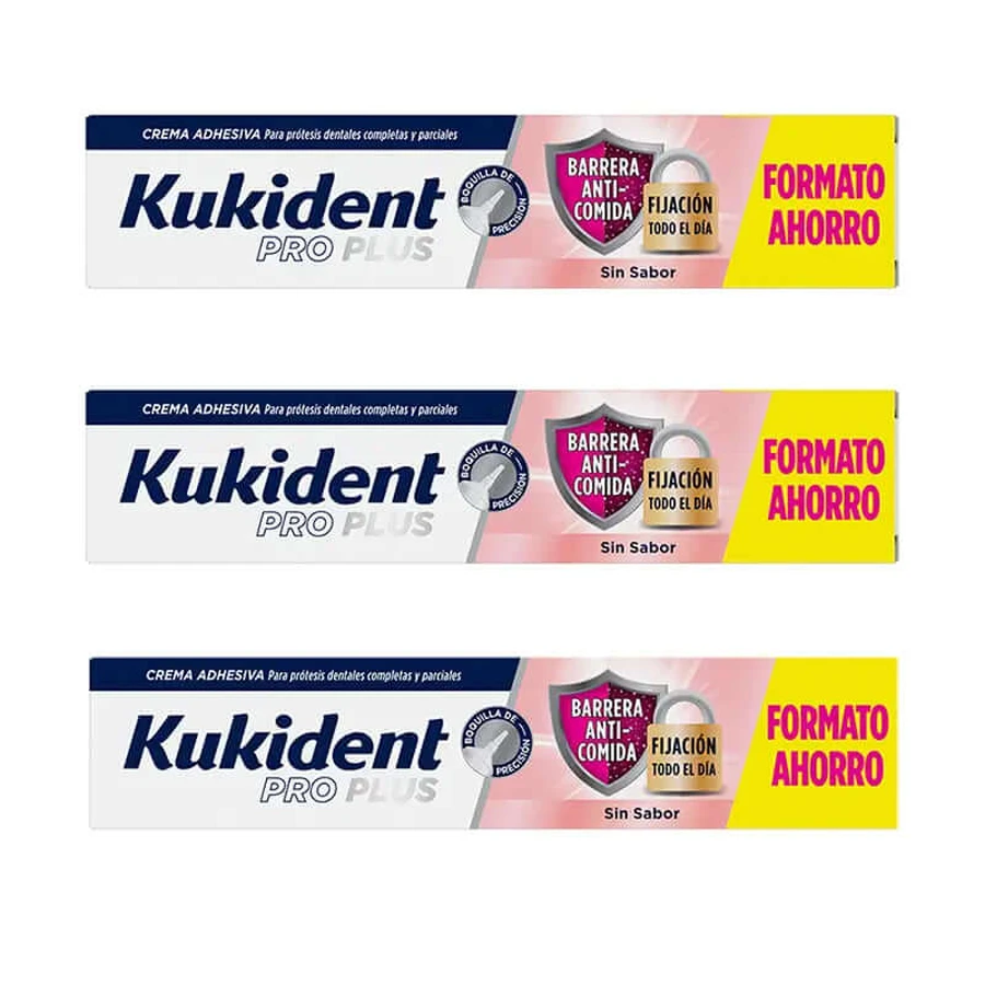 Kukident Triplo Pro Plus Sans Goût Triplo Pro Plus Barrière, 3 X 57 Gr