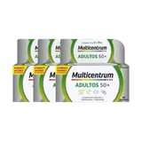 Multicentrum Adultos 50+ Suplemento alimenticio multivitamínico para adultos mayores de 50 años Pack 3 x 90 comprimidos