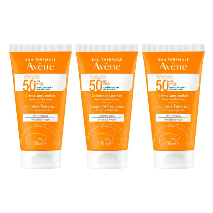 Avene Zonnecrème Spf 50+ Ongeparfumeerd, 3 x 50 ml