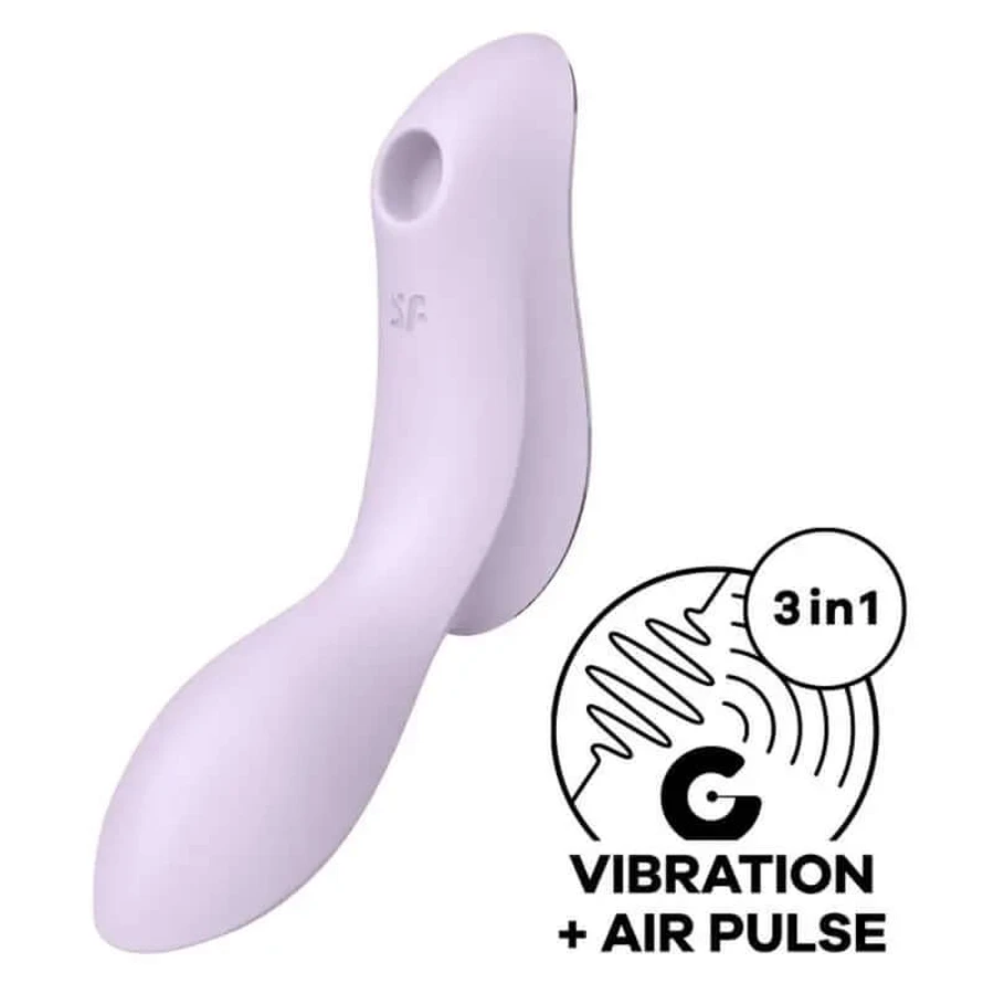 Stimolatore e vibratore Satisfyer Air Pulse Curvy Trinity 2 - Viola