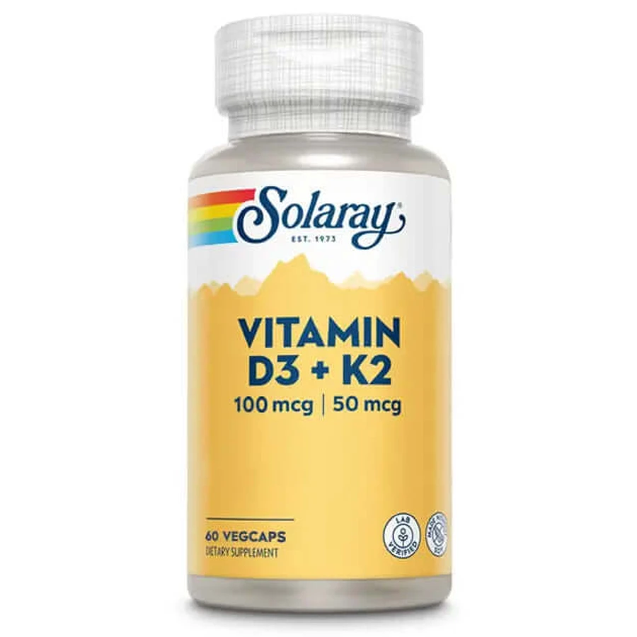 Solaray Vitamin D3 & K2 , 60 capsules
