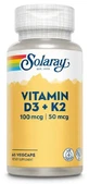 Solaray Vitamin D3 &amp; K2 , 60 capsules