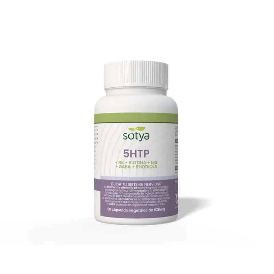 Sotya 5HTP+B6+Biotina+Mg+Gaba+Rhodiola 620mg, 60 Cápsulas Vegetarianas