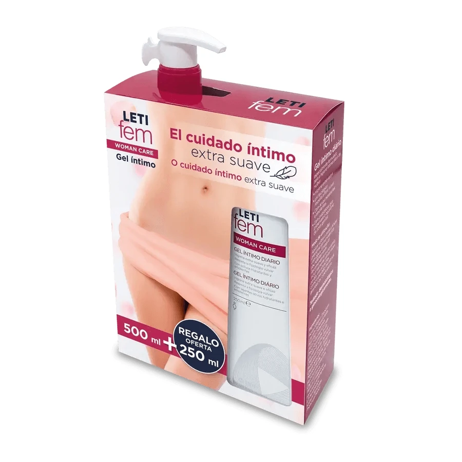 Letifem Pack Woman Gel intim 500Ml + Gratis Geschenk 250 Ml