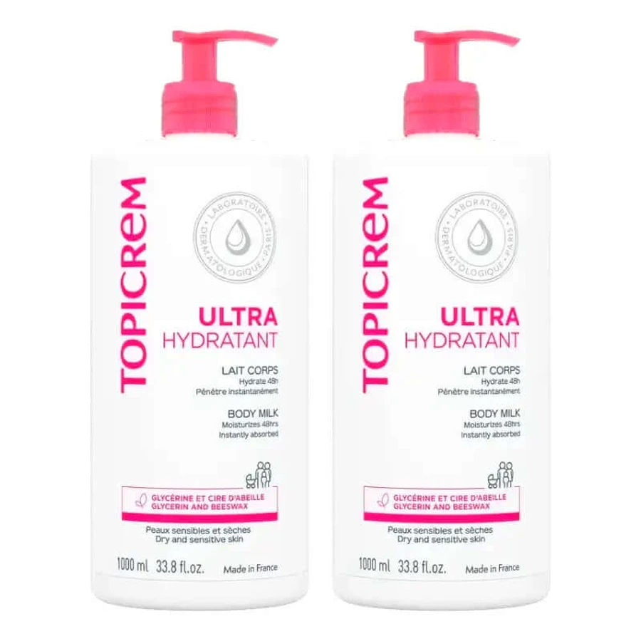 Topicrem Ultra Moisturizing Body Lotion, pack of 2 x 1 l