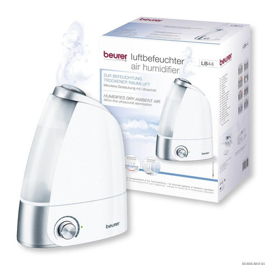 Humidifier with micro-fine ultrasonic atomization, Beurer