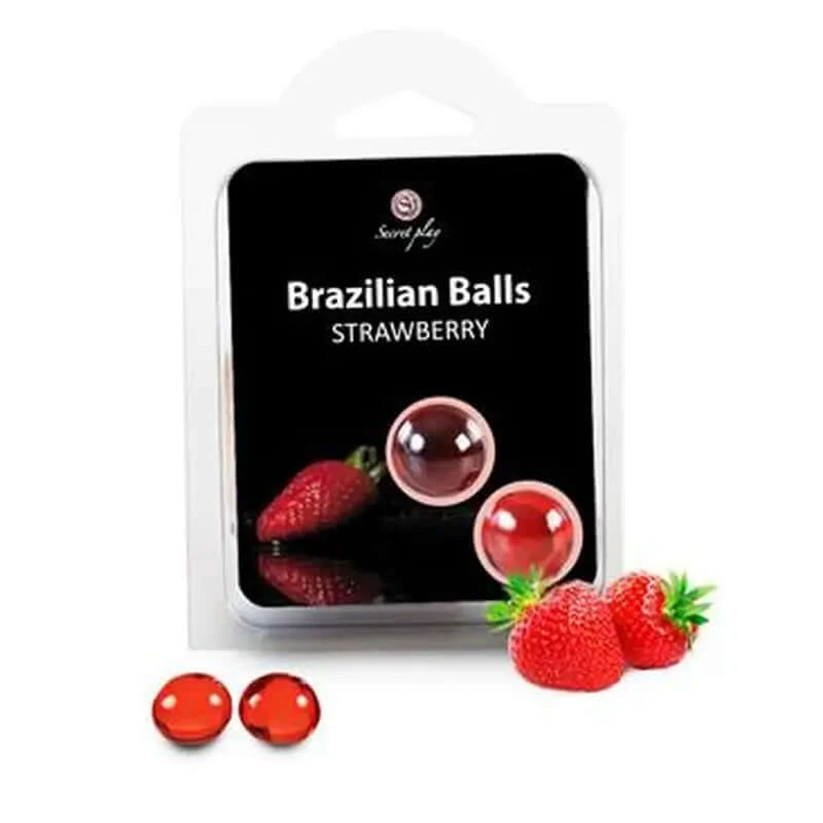 Secret Play Set de 2 boules brésiliennes parfumées à la fraise