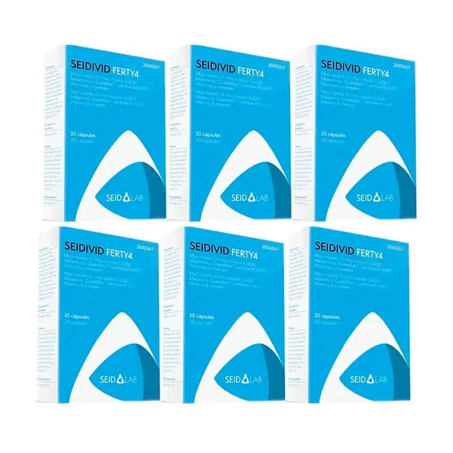 Seidivid Ferty4 Voedingssupplement, verpakking 6 x 30 capsules