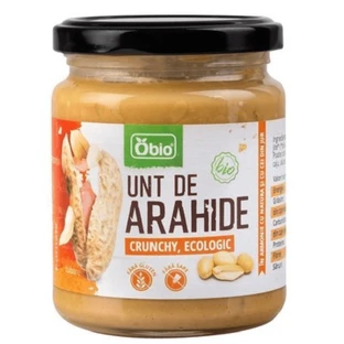 Mantequilla de cacahuete crujiente ecológica, 250 g, Obio