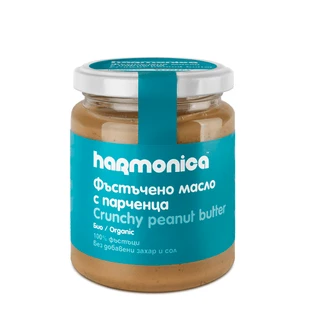 Mantequilla de cacahuete crujiente ecológica, 250 gr, Harmonica