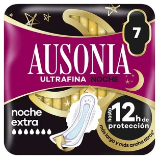 Ausonia Ultrafijne Nacht Menstruatie Extra Maandverband met vleugels, 7 stuks