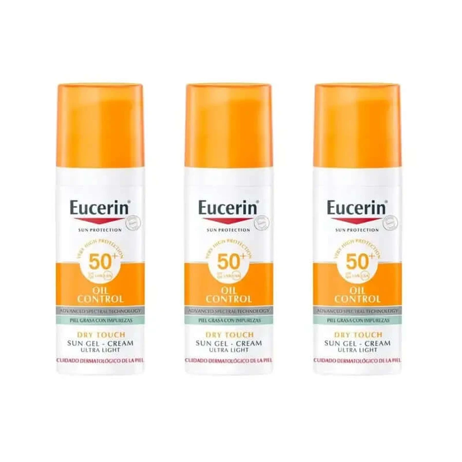 Eucerin Olie Controle Dry Touch Zonnemelk Spf 50+, 3X50 ml