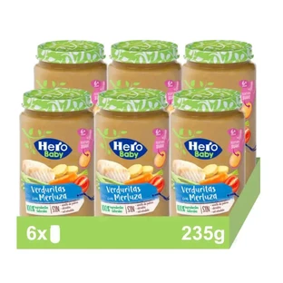 Hero Baby Pack Pot de légumes au colin, 6 x 235 grammes