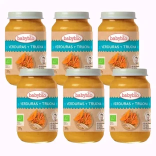 Babybio Menu truite traditionnelle, paquet de 6 x 200 grammes
