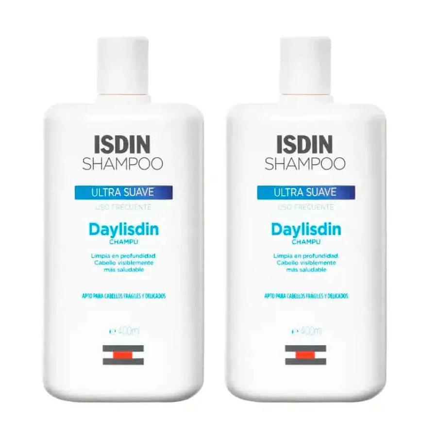 Isdin Daylisdin Shampooing Ultrasoft, paquet de 2 x 400 ml