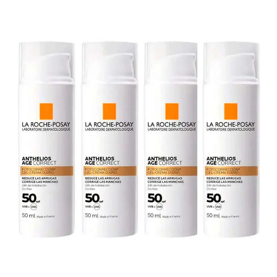 La Roche Posay Anthelios Age Correct SPF50 Gel-cream, pack 4 x 50 ml