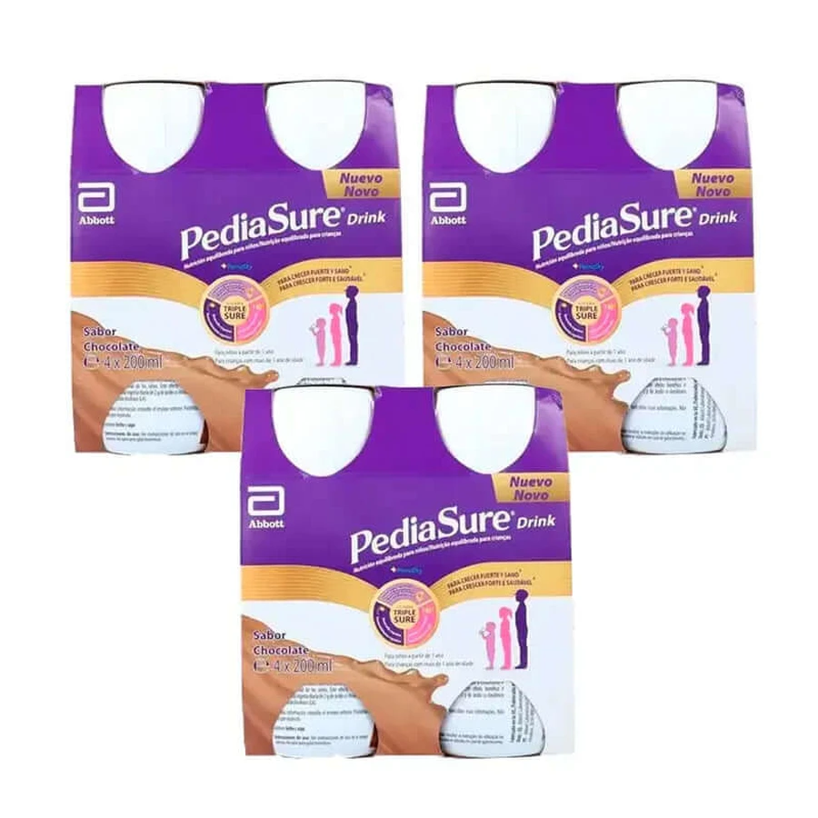 Pediasure Drink Chocolate Drink for Kids, 4 bottles x 220 ml Pack 3