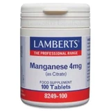 Lamberts Manganese Citrate 4Mg. 100 Capsules