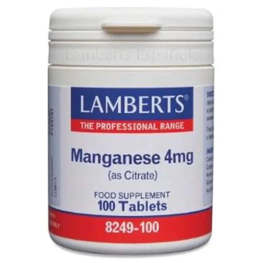 Lamberts Citrate de Manganèse 4Mg. 100 Capsules