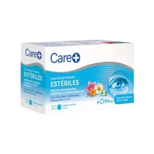 Care+ Toallitas Oftálmicas Estériles, 30 unidades