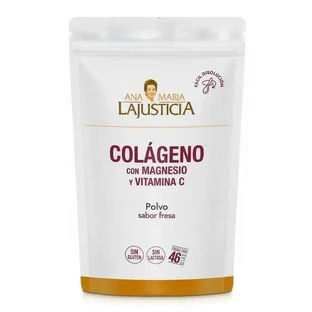 Ana Maria Lajusticia Collageen met magnesium + Vit.C Poeder Doypack met aardbeiensmaak, 350 gram