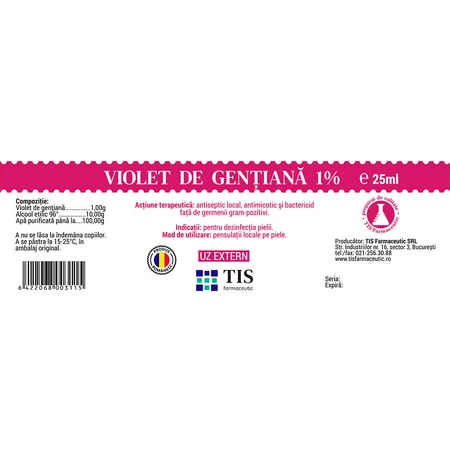 Gentian Violet, 1%, 25 ml, Tis Farmaceutic 