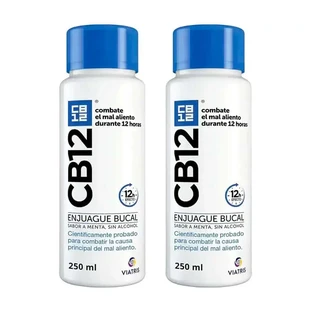 Cb12 Enjuague bucal con menta Enjuague bucal con sabor a menta para la halitosis, 2X250 Ml
