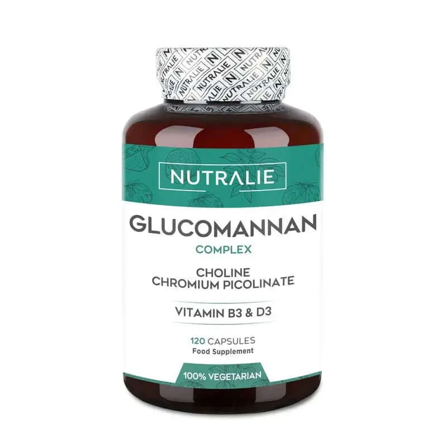 Nutralie Glucomannan with Choline + B3 + D3 Weight Loss , 120 capsules