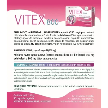 Vitex 800, 30 vegetarische Kapseln, Cosmopharm