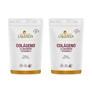 Ana Maria Lajusticia Collageen met magnesium + Vit.C Poeder Doypack met aardbeiensmaak, 2x350 gram